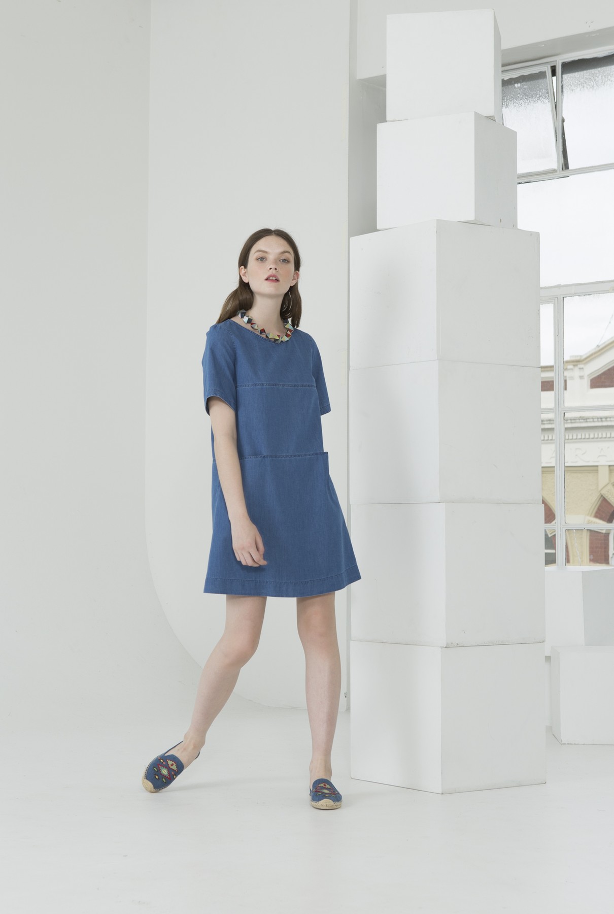 spring dress/mid blue