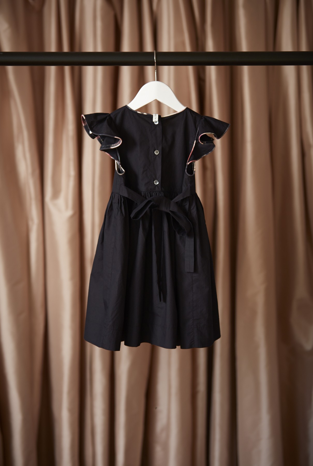 Florence dress/french navy with bloom trim - back